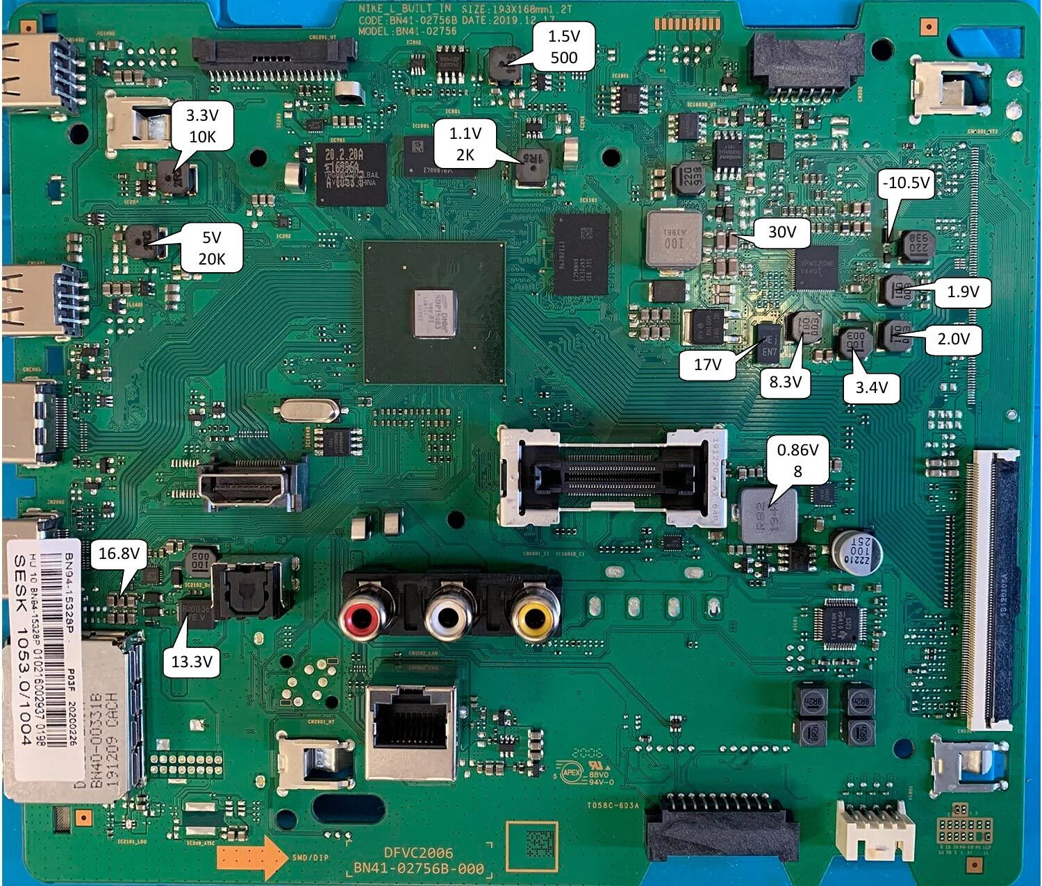 Samsung UN82TU700D led tv - main board