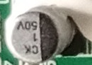 1UF 50V SMD on the input board of a Peavey DARK MATTER DM112